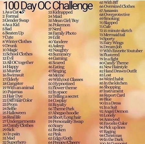 100 Day Oc Challenge, Oc Drawing Prompts, Day Oc Challenge, 30 Day Art Challenge, Art Journal Challenge, 30 Day Drawing Challenge, Draw Your Oc, Oc Challenge, Art Style Challenge