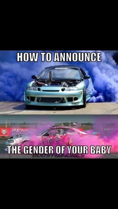 Gender reveal for car couples!! Couples Gender Reveal, Car Couples, Gender Announcements, Baby Reveal Party, Baby Gender Reveal Party, Baby Planning, Baby Themes, Baby Gender Reveal, Reveal Ideas