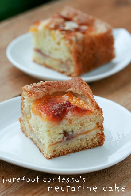 Barefoot Contessa's Nectarine Cake | Flickr - Photo Sharing! Nectarine Dessert, Nectarine Cake, Nectarine Recipes, Peach Cake, Peach Recipe, Nectarine, Fruit Desserts, Fruit Recipes, Let Them Eat Cake