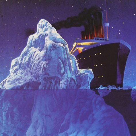 Every Iceberg finds its Titanic by Pinky Blue Titanic Drawing Easy, Titanic Ship Drawing, Titanic Interior, Titanic Ship Sinking, Titanic Painting, Titanic Iceberg, Cruise Theme Parties, Titanic Boat, Titanic Drawing