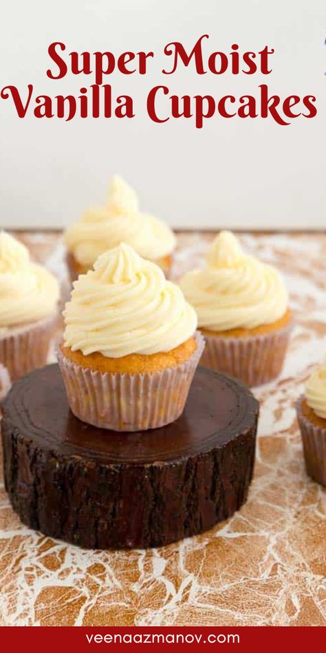 Light and moist vanilla cupcakes Home Made Vanilla Cupcakes, Moist Vanilla Cupcakes With Oil, Moist White Cupcake Recipe, Best Moist Vanilla Cupcakes, Super Moist Vanilla Cupcakes, The Best Vanilla Cupcakes, Scratch Cupcake Recipe, Quick And Easy Cupcake Recipes, Vanilla Cupcakes Moist