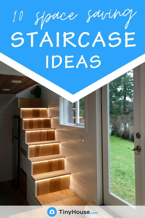 Space Saving Staircase Ideas Space Saving Loft Stairs, Stairs To A Loft, Loft Stairs Space Saving Staircases, Staircase For Small Spaces, Tiny House Stairs Ideas, Stairs For Small Spaces, Loft Stairs Ideas, Small Space Staircase, Unique Staircase