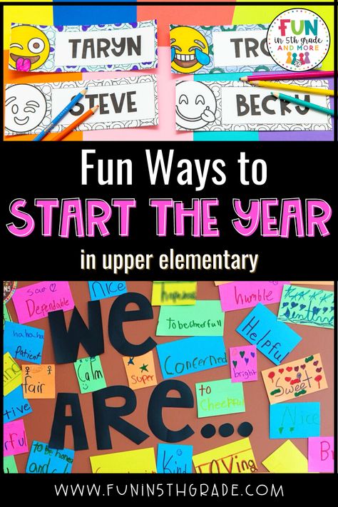 Are you looking for fun back to school activities for your upper elementary students? Today, I am sharing 5 back to school ideas that your fourth and fifth grade students will love. I share a fun bookmark activity, classroom game show activity, and writing activity. You can use these as part of your first week lesson plans or incorporate them into your first month of school lesson plans. These activities are great for adding in while you teach classroom routines, procedures and rules. Classroom Games Elementary, Third Grade Lesson Plans, Kindergarten First Week, Upper Elementary Activities, 4th Grade Activities, Elementary School Activities, 5th Grade Activities, Third Grade Activities, Fun Writing Activities