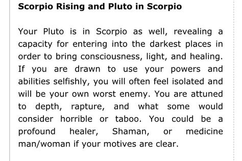 Scorpio Rising plus Pluto in Scorpio Astrology Placements, Scorpio Ascendant, Pluto In Scorpio, Sun In Taurus, Personality Chart, Scorpio Rising, Chart Astrology, Virgo And Scorpio, Birth Chart Astrology