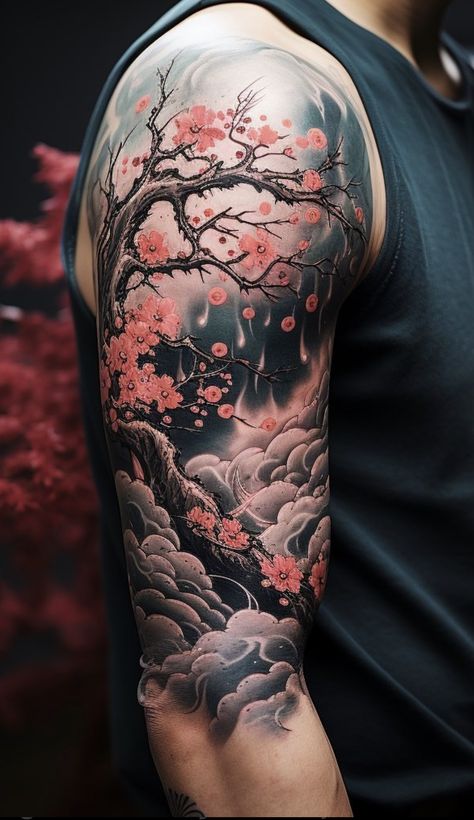 Simple Dolphin Tattoo, Tattoo Designs Writing, Cherry Blossom Tattoo Men, Medusa Tattoo Design Simple, Traditional Japanese Tattoo Sleeve, 59 Tattoo, Samurai Tattoo Sleeve, Traditional Japanese Tattoo Designs, Half Sleeve Tattoos Forearm