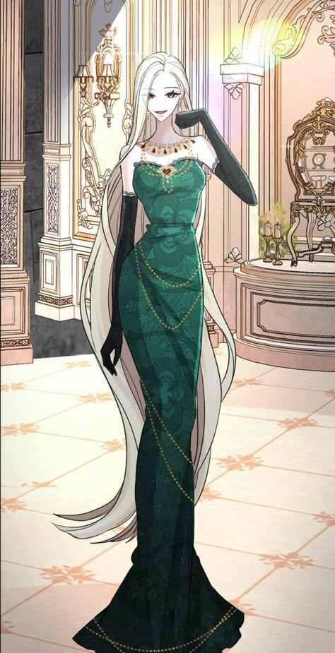 Fantasy Outfits Drawing, Empress Dress, Manhwa Fashion, Manhwa Dresses, Manhwa Dress, Vestidos Anime, Anime Long Hair, Anime Korea, For The Emperor