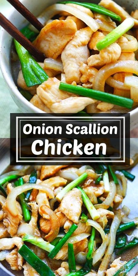 Chicken And Green Onion Recipes, Chicken Green Onions Recipes, Chicken With Green Onions, Recipes That Use Green Onion, Recipes With Scallions, Chicken And Onions Sauteed, Green Onion Recipes Dinners, Chicken And Onion Recipes, Green Onion Recipes