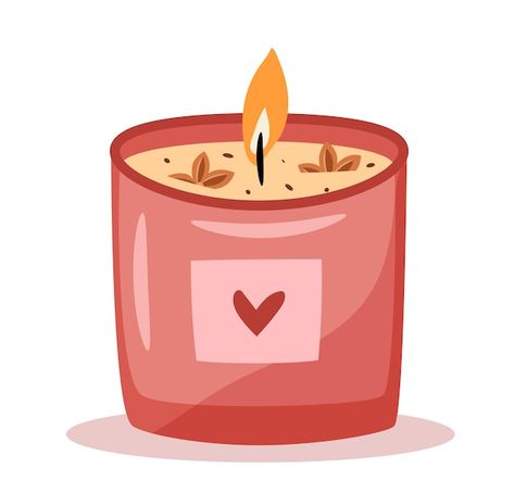 Candle Images Simple, Drawing Of A Candle, Candle Illustration Art, Candle In A Jar, Cartoon Candle, Candle Illustration, Candle Drawing, Arte Aesthetic, Anniversary Scrapbook