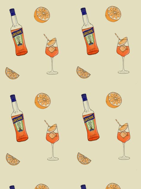 #aperolspritz #patternmaking #graphicdesign #procreate #artist Tapas Wallpaper, Aperol Spritz Picture, Aperol Spritz Tattoo Fine Line, Birthday Card Procreate, Aperol Spritz Wallpaper, Aperol Spritz Graphic, Aperol Spritz Illustration, Aperol Spritz Tattoo, Aperol Print