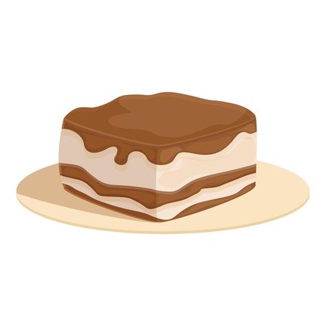 Brown tiramisu icon cartoon vector. Cake food Tiramisu Cake Drawing, Tiramisu Drawing, Cake Cartoon Design, Cake Animation, Animation Food, Chocolate Drawing, Cake Cartoon, Tiramisu Dessert, Cake Drawing