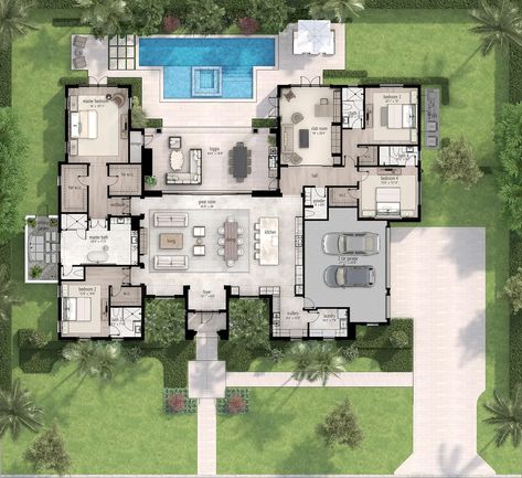 2915 Bluewater Cv, Delray Beach, FL 33483 | MLS #RX-10870765 | Zillow Tile Wood Flooring, Wood Floor Tiles, Beach House Floor Plans, Cleaning Floors, Florida House Plans, Pelan Rumah, Luxury Plan, Modern Floor Plans, Mansion Floor Plan