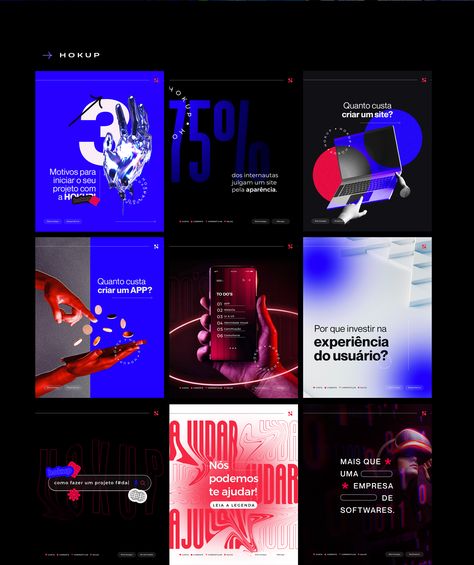 Web3 Social Media Design, Futuristic Social Media Design, Bold Social Media Design, Branding Social Media Posts, Tech Social Media Design, Grunge Social Media, Makeup Graphic Design, Instagram Branding Template, Instagram Fonts