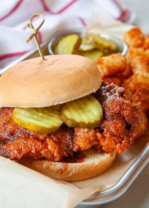 Nashville Hot Chicken Recipe Nashville Hot Chicken Sandwich, Nashville Hot Chicken Recipe, Hot Chicken Recipe, Nashville Chicken, Hot Chicken Sandwiches, Nashville Hot Chicken, Nashville Hot, Chicken Sandwich Recipes, Fried Chicken Sandwich