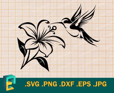 Hummingbird Logo Design, Hummingbird Vector, Hummingbird Svg, Bird Svg, Hummingbird Flowers, Flowers Svg, Humming Bird, Silhouette Machine, Svg Cricut