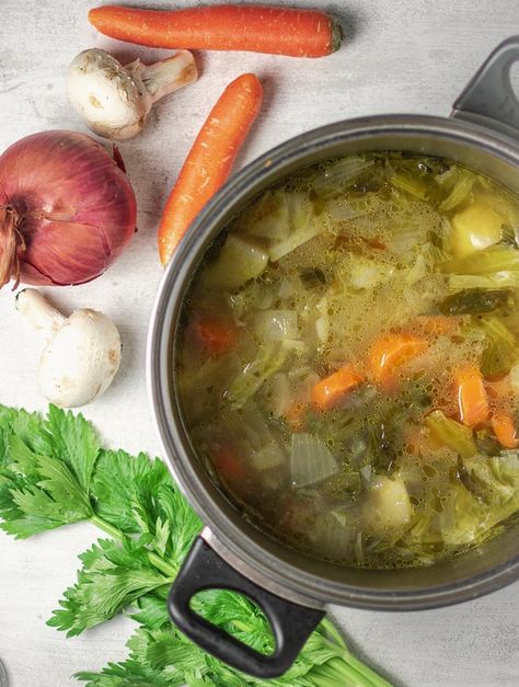 Homemade Vegetable Stock, Cabbage Steaks Recipe, Stock Recipes, Gluten Dairy Free, Asparagus Soup, Meatless Main Dishes, Broth Recipes, Free Meal Plans, Vegetable Stew