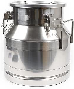 Milk Can 3.2 Gallon Food Grade Stainless Steel Milk Transport Can Milk Bucket Wine Pail Bucket Milk Can Tote Jug with Sealed Lid for Milk Wine Liquid Storage Container (3.2 Gallon / 12 Liters) Milk Bucket, Milk Cans, Kitchen Utensils Gadgets, Storage Container, Storage Containers, Food Grade, Milk, Wine, Stainless Steel