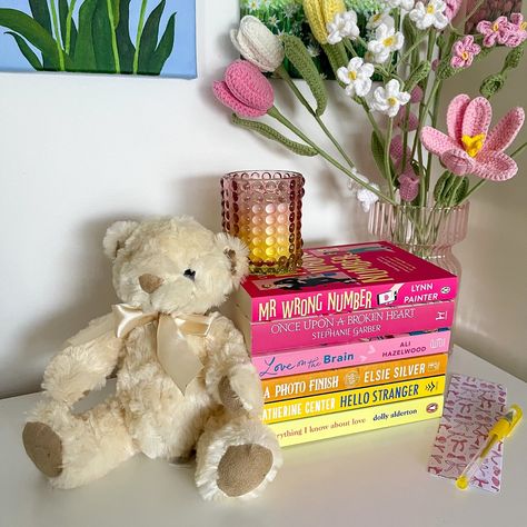 yellow & pink book stack moment 💛🩷 Organization Goals, Bookshelf Inspiration, Pink Book, Reading Aesthetic, Book Room, Dream College, Notes Organization, Pink Books, Book Recs