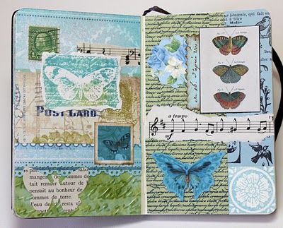 Bluebird Paperie: A Glue Book of Collaged Scraps Glue Books, Round Robin, Collage Book, Mixed Media Journal, Glue Book, Color Challenge, Junk Art, Vintage Junk Journal, Creative Journal