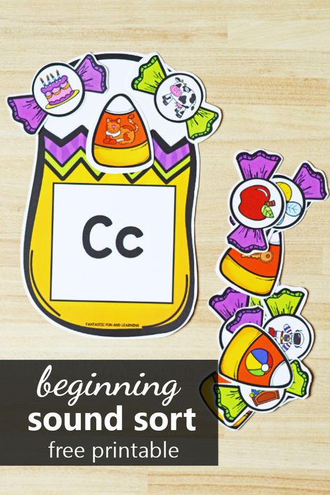 Beginning Sounds Games For Kindergarten, Halloween Letter Sounds, Halloween Reading Centers Kindergarten, Letter E Halloween Crafts, Thanksgiving Beginning Sounds Free, Halloween Literacy Activities For Kindergarten, Halloween Beginning Sounds Kindergarten, Halloween Literacy Kindergarten, Halloween Ela Activities Kindergarten