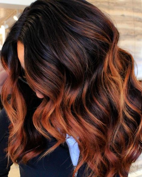 Dark Orange Hair, Style In Winter, Hair Color Guide, Brown Hair Shades, Dark Brunette Hair, Red Brown Hair, Black Hair With Highlights, Dark Hair With Highlights, Copper Hair Color