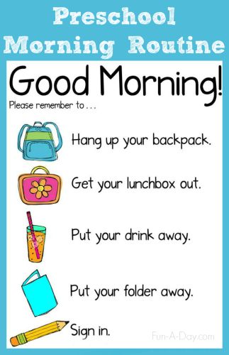 Establish a morning routine from the first day of school to help children learn responsibility and independence. Create a morning routine chart as a cue. Preschool First Week, Classroom Morning Routine, Preschool Routine, Morning Routine Chart, Preschool First Day, Create A Morning Routine, Prek Classroom, School Morning, Free Preschool Printables