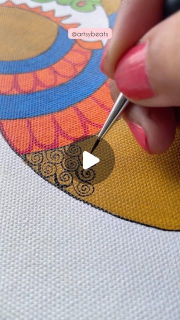 Mandala Art In Peacock, Madhubani Art On Canvas, Madhubani Mandala Art, Kalamkari Drawing, Madhubani Drawing, Doodles Mandala, Kalamkari Art, Kalamkari Painting, Peacock Painting