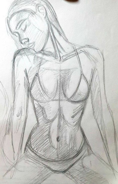 Drawing Womens Bodies, People Body Sketches, Womens Body Illustration, Women Body Sketch Art, Woman Drawing Body Sketches Poses, Drawings Woman Sketch, Sketches Of Girls Body Art, Drawings Of Bikinis, Women's Body Drawing