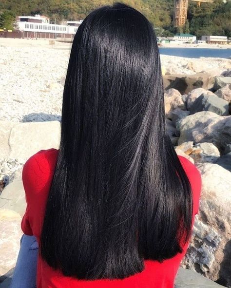 Black Hair Pale Skin, Silky Black Hair, Long Straight Black Hair, Healthy Black Hair, Shiny Black Hair, Thicker Healthier Hair, Hair Pale Skin, Black Hair Aesthetic, Long Shiny Hair