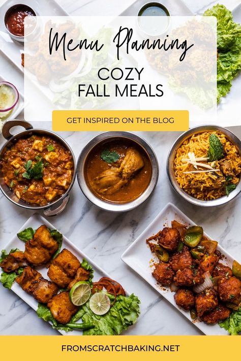 Find inspiration with October meal planning and enjoy the flavors of the season with cozy fall meal recipes and desserts. Fall Meal Recipes, Cozy Fall Meals, Meals From Scratch, Fall Meal, Fall Meals, Fall Menu, Meal Recipes, Menu Planning, Cozy Fall