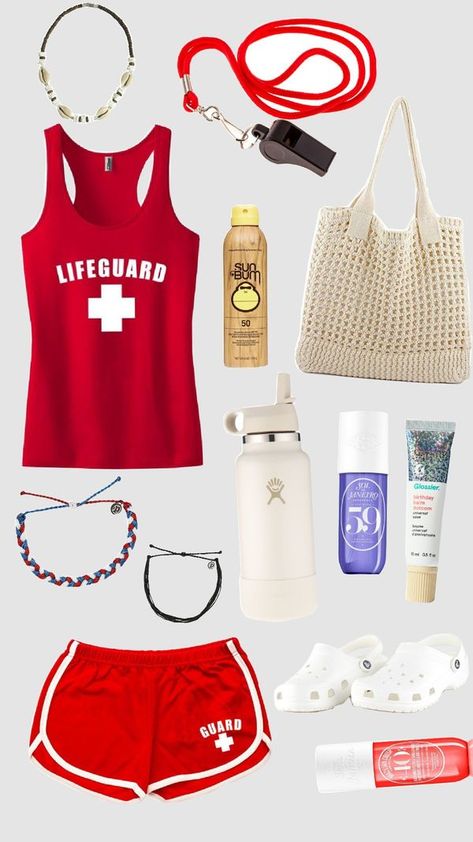 Check out beequaresma's Shuffles lifeguard core Life Guard Costume Girl, Guard Outfit, Lifeguard Outfit, Lifeguard Swimsuit, Life Guard, Costume Inspo, Summer Jobs, Halloween Costumes Friends, Sun Bum