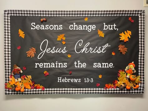 God Answers Knee Mail, Fall For Jesus Bulletin Board, Christian Fall Door Decorations Classroom, Thanksgiving Christian Bulletin Boards, Christian Fall Bulletin Board Ideas For Preschool, Sunday School Fall Bulletin Boards, Church Fall Bulletin Board Ideas, Fall Bulletin Board Ideas For Church, September Church Bulletin Board Ideas