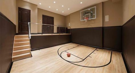 15 Ideas for Indoor Home Basketball Courts Gym Architecture, Home Basketball Court, Basketball Room, Indoor Basketball Court, Dance Rooms, Indoor Basketball, Trendy Home, House Goals, Dream Rooms