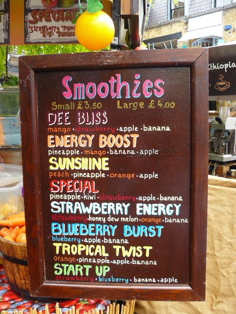 Smoothie Names, Juice Bar Interior, Banana Energy, Juice Bar Menu, Juice Cafe, Juice Menu, Smoothie Menu, Juice Bar Design, Smoothie Shop