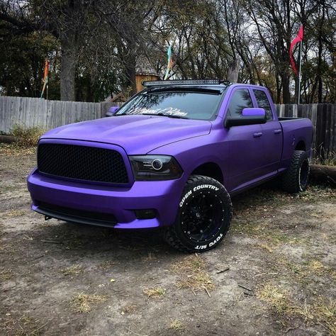 Dodge RAM; Custom Black Honeycomb Grill;  Custom Wheels; Black-Out Headlights; Quad Cab Dodge Ram Custom, Purple Truck, Lifted Dodge, Dodge Pickup, Truck Mods, Custom Pickup Trucks, Dodge Cummins, Dodge Trucks Ram, Power Wagon