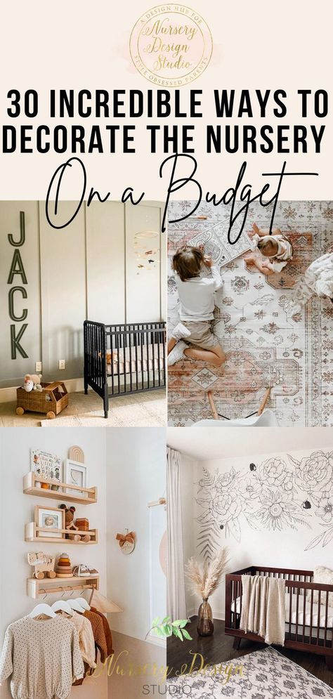 decorate the nursery on a budget Farmhouse Nursery Ideas, Functional Nursery, Nursery On A Budget, Shared Nursery, Farmhouse Nursery, Small Nurseries, Personalized Baby Shower Gifts, Garage Sale Finds, Getting Ready For Baby