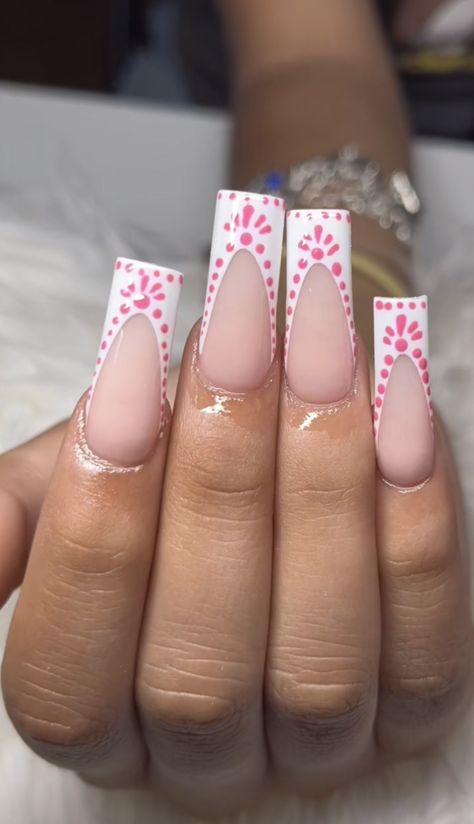 Mexican Nails, Girly Acrylic Nails, Summery Nails, Nail Sets, Soft Nails, Nails Spring, Bling Acrylic Nails, Acrylic Nails Coffin Short, Nagel Inspo