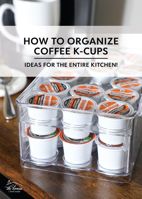 Need some K-cup storage ideas? I'm breaking down the BEST places to store your coffee pods, as well as the perfect products to do so in a sleek, stylish way! If you love your cup of coffee but hate the clutter, these are MUST-SEE soluttions! Keurig Coffee Organization, K Cups Storage Ideas, Ideas For Kcup Storage, Coffee Pod Organization, Keurig Cup Storage Ideas, Keurig Pod Storage Ideas, K Cup Storage Ideas Diy, Coffee Pod Storage Ideas Diy, Keurig Pod Storage