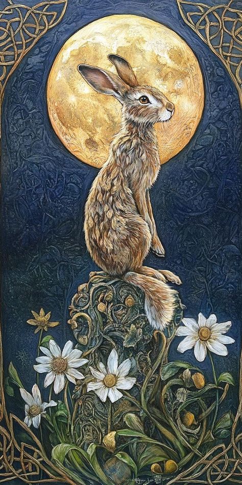 Moon Gazing Hare Cross Stitch Pattern Digital PDF Download 45.000 stitches Stitch count 150 x 300 126 DMC Colours Pattern Keeper compatible © Sit2Stitch Hare Cross Stitch, Hare Moon, Moon Gazing Hare, Hare Art, Hare Painting, Moon Gazing, Lapin Art, Moon Gazing Hares, Woodland Animal Art