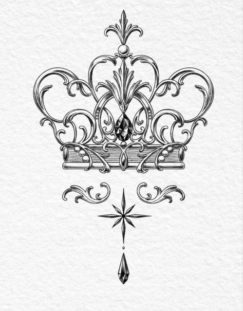 Royal Tattoo Ideas, Royal Tattoos For Women, Feminine Crown Tattoo, Crown And Flower Tattoo, Queen Crown Tattoo Design Beautiful, Royalty Tattoo For Women, Crown And Flowers Tattoo, Crown Flower Tattoo, Crown With Flowers Tattoo