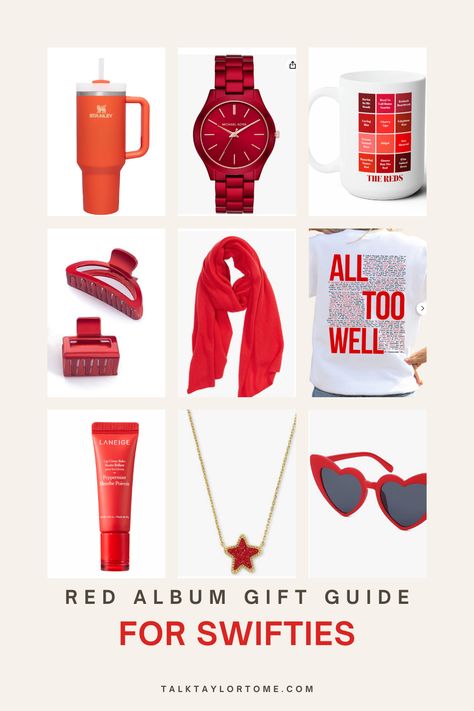 Taylor Swift Red Album Gift Guide Taylor Swift Themed Gifts, Taylor Swift Inspired Gifts, Taylor Swift Red Album, Red Taylor Swift, Red Album, Red Dishes, Taylors Version, Taylor Swift Red, Happy Bday