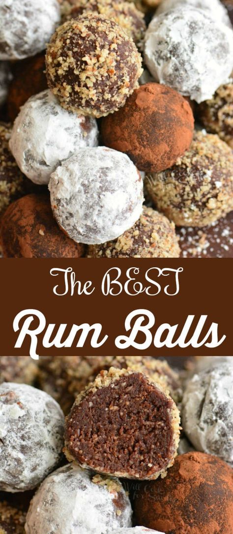 Rumballs Recipe, Rum Desserts, Rum Balls Recipe, Short Recipes, Good Rum, Gluten Free Sugar Cookies, Rum Balls, Chewy Cookies, Boozy Desserts