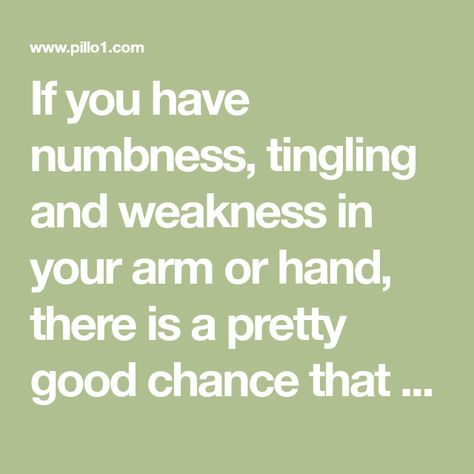 If you have numbness, tingling and weakness in your arm or hand, there is a pretty good chance that you have a pinched nerve in neck. Read more in the article if you would like to know more about how and why the symptoms arise. Numbness In Arms And Hands, Pinched Nerve In Shoulder, Pinched Nerve In Neck, Arm Numbness, Numbness In Hands, Neck Surgery, Pinched Nerve, Nerve Pain, Personal Health