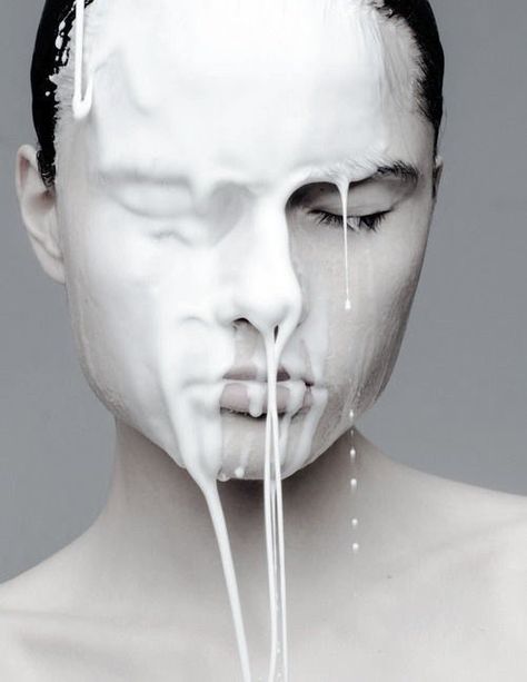 Art Editorial, A Level Photography, Milk Splash, White Woman, Photography Portrait, Photoshoot Inspiration, Face Art, Art Reference Photos, Model Photography