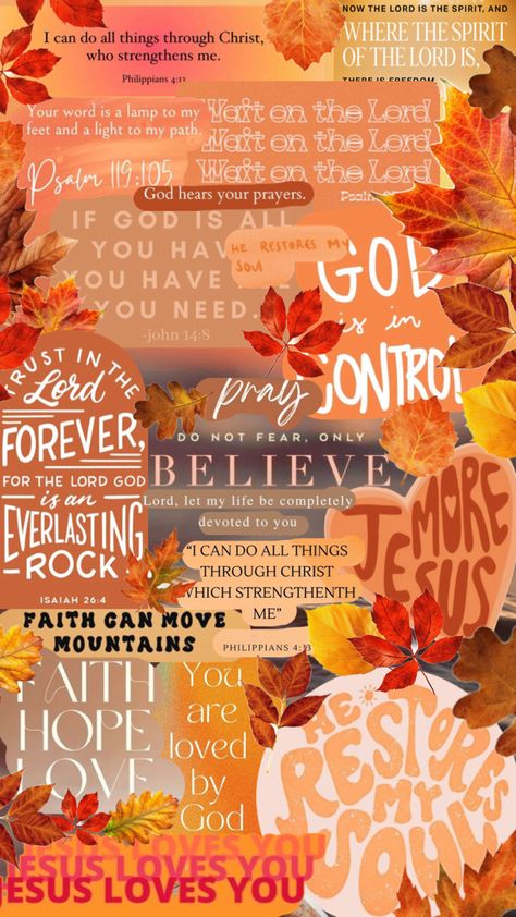 Bible verses i  autumn colors made with autumb leaves in brown, orange, red and yellow. Thankful Bible Verse, Thankful Bible Verses, Philippians 4 12, Thanksgiving Bible Verses, Verses Bible, Bible Prints, Christian Things, Autumn Inspired, Bible Study Verses