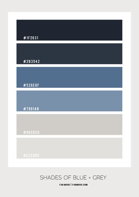 7 Calming Color Palettes for Bedroom - Shades of Blue Bedroom Canva Pallete, Masterbed Ideas, Grey Colour Scheme Bedroom, Grey Bedroom Colors, Charcoal Bedroom, Black And Grey Bedroom, Sage Bedroom, Bedroom Shades, Navy Blue Living Room