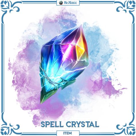 DnD 5e Item Spell Crystal by Me.Mimic Dnd Art Ideas, Magic Items Fantasy Art, Magic Item Art, Dnd Items Homebrew, Magic Spells Art, Dnd Artifacts, Homebrew Items, Dnd Bard, Dnd Magic