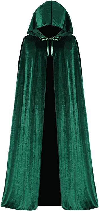 Sanderson Sisters Costumes, Long Hooded Cloak, Sarah Sanderson Costume, Purple Cloak, Green Cloak, Professor Mcgonagall, Cloak With Hood, Raven Halloween, Sister Costumes