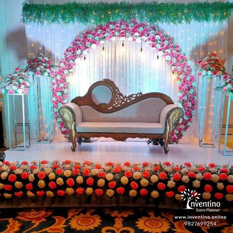 Flower Decoration Enggament Decoration Simple, Engagement Background Decoration Indian, Small Stage Decoration For Wedding, Engagement Backdrop Ideas Indian, Simple Stage Decorations Wedding, Engagement Stage Decoration Indian, Simple Stage Decorations Wedding Backdrop Ideas, Marriage Stage Decoration Indian, Simple Decoration For Engagement