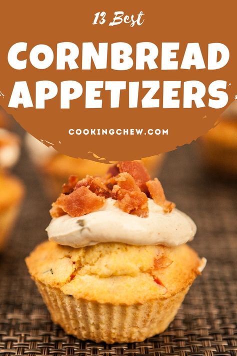 Corn Casserole Bites, Jiffy Cornbread Appetizers, Things To Eat With Cornbread, Mini Cornbread Muffins Appetizers, Cornbread Appetizer Recipes, Cornbread Desserts, Champagne Appetizers, Cornbread Appetizer, Cornbread Dessert