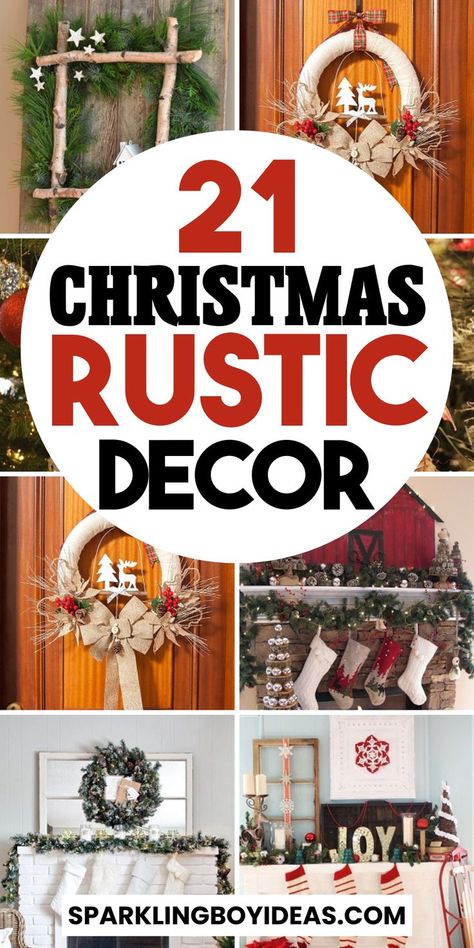 Rustic Christmas decorations bring warmth and charm to your holiday home. Create a cozy atmosphere with farmhouse Christmas decor, incorporating natural elements like burlap and woodsy accents. From DIY rustic holiday crafts to vintage Christmas ornaments, you can transform your space into a country Christmas wonderland. Decorate your Christmas tree with Buffalo plaid and farmhouse Christmas tree decor ideas. Explore these country Christmas ideas to make your holiday decor truly unique. Farmhouse Christmas Craft Ideas, Rustic Primitive Christmas, Country Christmas Wreaths Country Door, Country Christmas Crafts Diy, Rustic Country Farmhouse Decor, Farmhouse Christmas Diy Crafts, Vintage Christmas Decor Diy Craft Ideas, Rustic Gingerbread Decor, Primative Christmas Decor Country